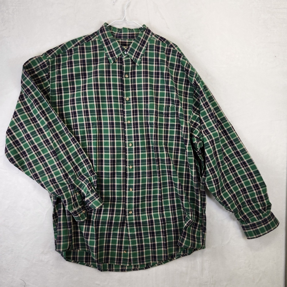 Eddie Bauer Mens Tall Grand Plaid Button Down Long Sleeve Shirt XXL